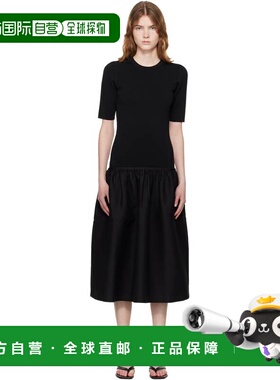 1h可退 香港直邮潮奢 toteme 女士 黑色 Twinflower Tee 连衣裙 2