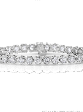 自营vir jewels7 cttw I1-I2 认证钻石手链 18K 白金 I-J 网球圆