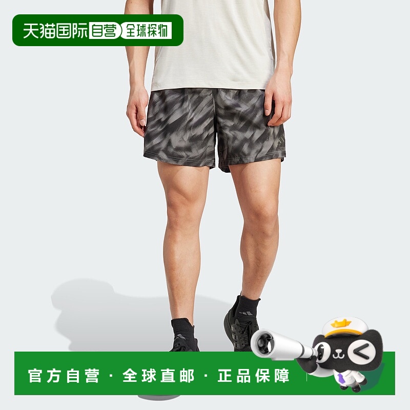 自营Men's adidas Own The Run Allover Print Shorts - grey fou