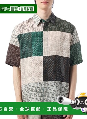 韩国直邮FENDI FF亚麻衬衫（FS0795 AU73 F1RFY） 短袖珠地网眼/