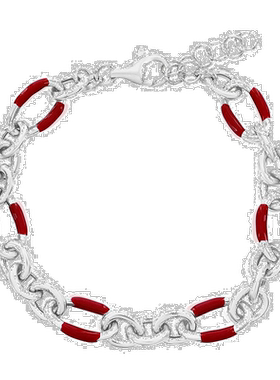 自营 simona纯银，红色熔岩珐琅手链 - 红色 美国奥莱直发配饰