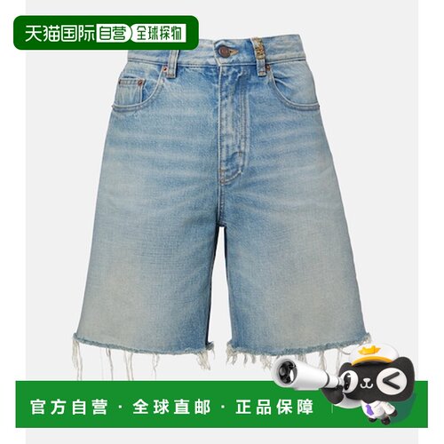香港直邮Chloe 蔻依 女士 褪色设计牛仔短裤 blue蓝色 舒适时尚