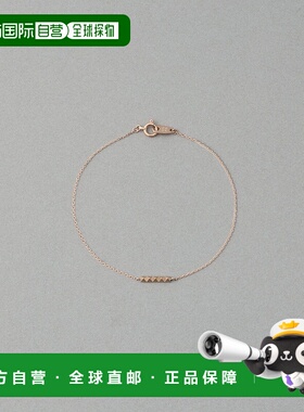 1h可退 日本直邮ete 女士 K10玫瑰金 平衡帅气与柔美的钉饰手链 7