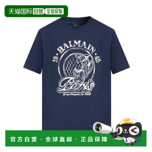 1h可退 香港直邮BALMAIN 男士T恤 HH1EG000BD66SKZ AW2026 蓝色 T