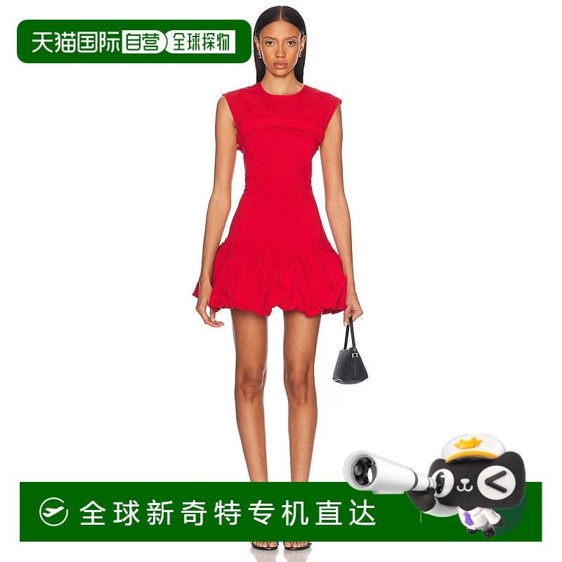 1h可退 香港直邮GANNI 甘尼 女士 束腰迷你连衣裙 W0638 red红色