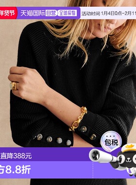 自营欧洲直邮Sezane 女士黑色羊毛/棉毛衣