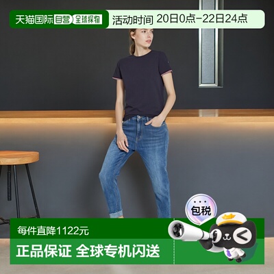 欧洲直邮MONCLER (盟可锐) 三色镶边棉质 T 恤短袖