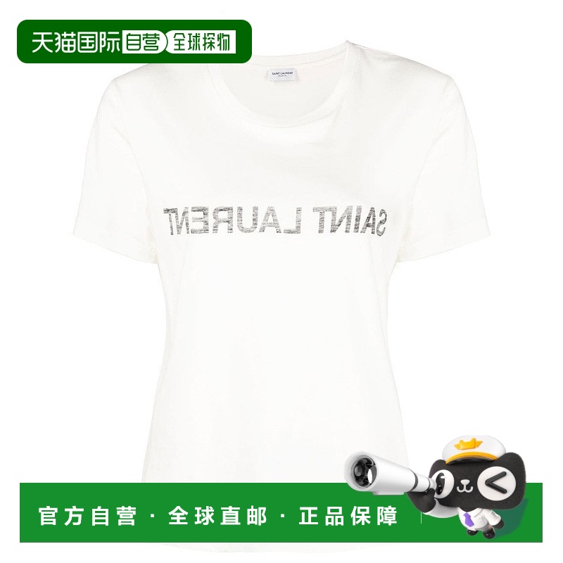 1h可退 香港直邮SAINT LAURENT 女士T恤 665234Y36HE9744 CO 米白