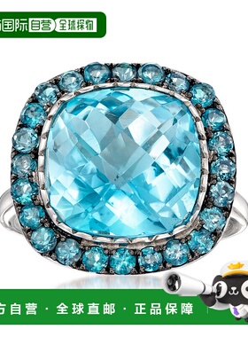 自营 925 纯银 Ross-Simons Sky 和伦敦蓝托帕石戒指 - 蓝色 美国