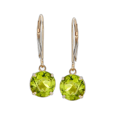 自营 Ross-Simons 橄榄石吊式耳环 14 克拉黄金 - 绿色 美国奥莱