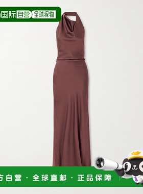 1h可退 香港直邮Simkhai 女士 Reannon 垂褶缎面挂脖礼服 1261235