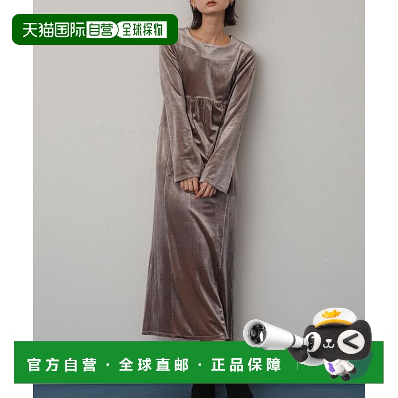 1h可退 日本直邮官方授权 SENSE OF PLACE 拼接天鹅绒连衣裙