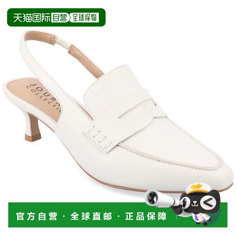 自营 journee collectionJournee女式中宽Amory高跟鞋-白色 美国