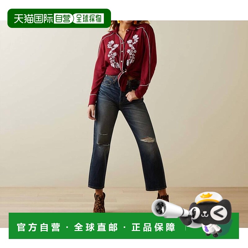 自营 ariat波拉波拉岛的假小子直筒牛仔裤 - bora bora 美国奥莱