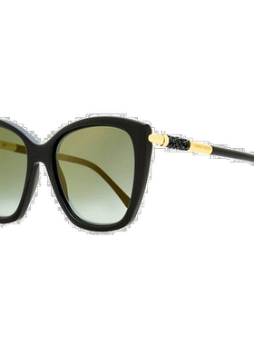 自营 Jimmy Choo 女士蝴蝶太阳镜玫瑰 807FQ 黑色/金色 55 毫米 -