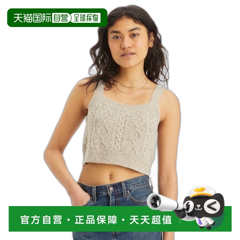 日本直邮Levi's 女士经典麻花针织背心 贝吉色 A88980000羊毛