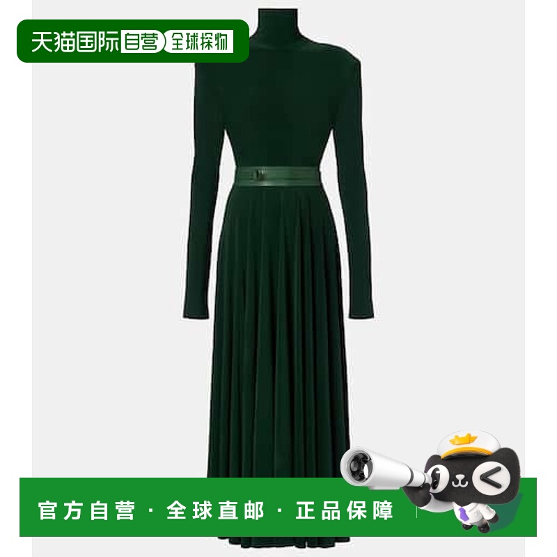 香港直邮NORMA KAMALI 诺玛 卡玛丽 女士 束带褶裥中长连衣裙