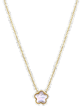 自营 Adornia White 珍珠母四叶草项链 金 - 白色 美国奥莱直发