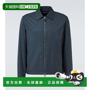 1h可退 香港直邮潮奢 zegna 杰尼亚 男士 皮革边套头上衣外套夹克