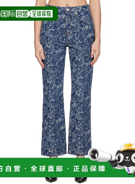 1h可退 香港直邮GANNI 甘尼 女士 蓝色 Straight Tapestry Croppe