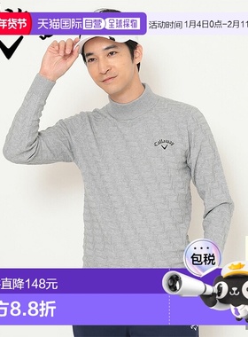 日本直邮Callaway 男士 Links 针织高领毛衣2025年秋冬高尔夫服装