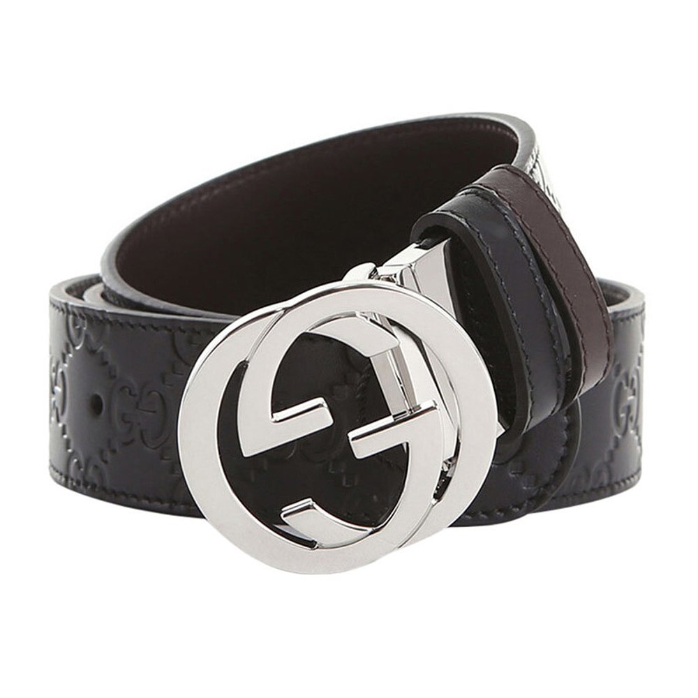 gucci 古驰 男士黑色gucci signature皮革双面腰带 473030-cwcwn