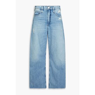 磨破褪色设计高腰阔腿牛仔裤 Frame 女士 HNTWLCR207 Denim