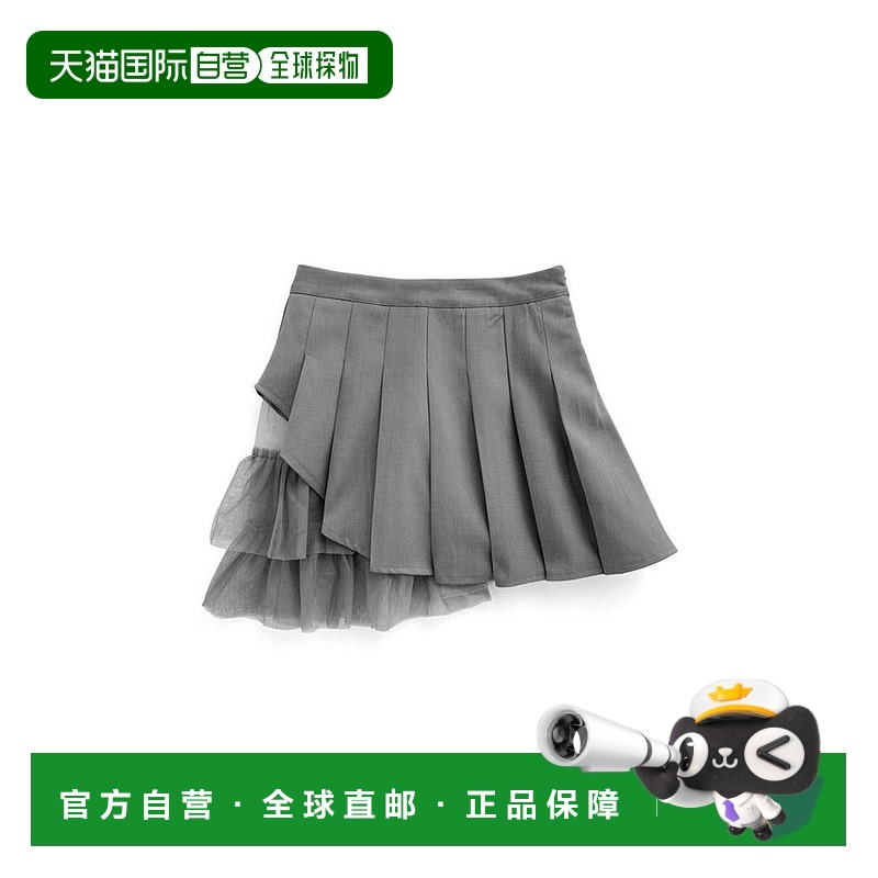 日本直邮日潮 GRL 内衬网纱褶皱迷你裙 半身裙百褶裙裙子 AT2282