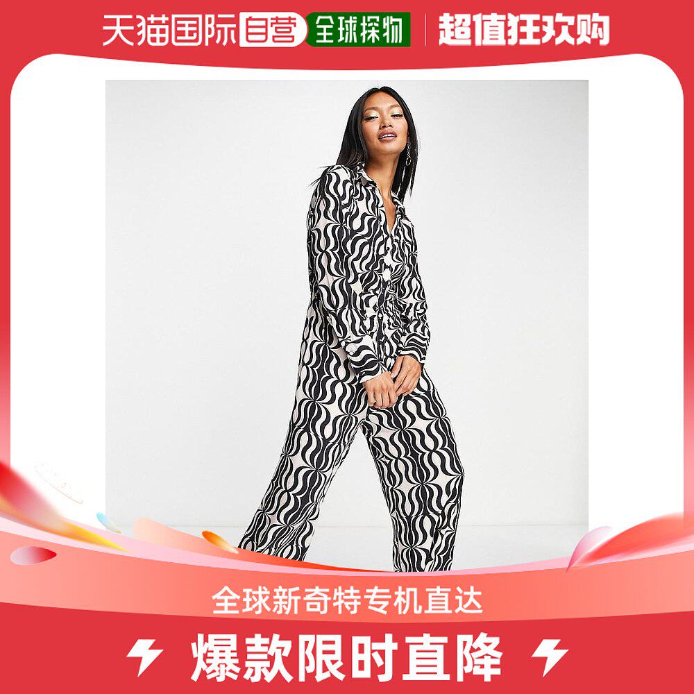 香港直邮潮奢 river island 女士"river island" 阔腿连体裤(黑