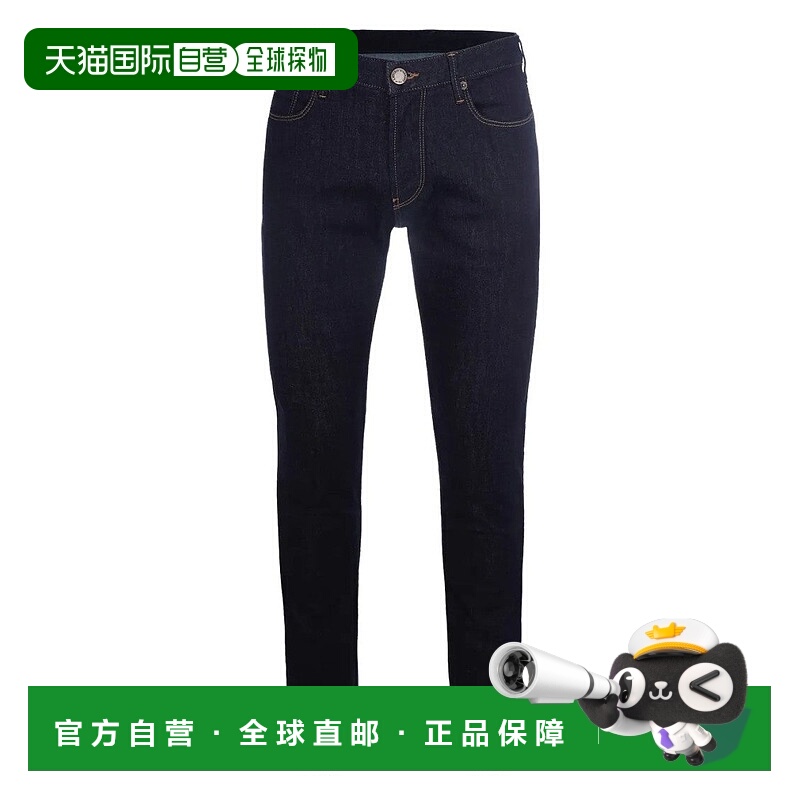 自营emporio armani五口袋修身深色牛仔牛仔裤-黑色 美国奥莱直发