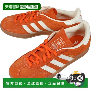 日本直邮Adidas Gazelle 室内运动鞋橙色/灰白色/金色金属色JQ839