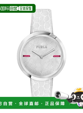 自营 Furla/芙拉 My Piper 白色表盘SS牛皮皮革手表女 美国奥莱直