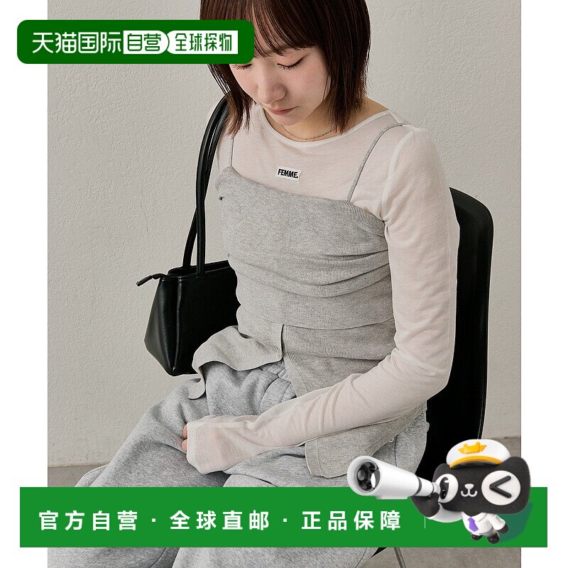 1h可退 日本直邮mline 女装 宽松细肩带针织背心 半身开衩设计 ML