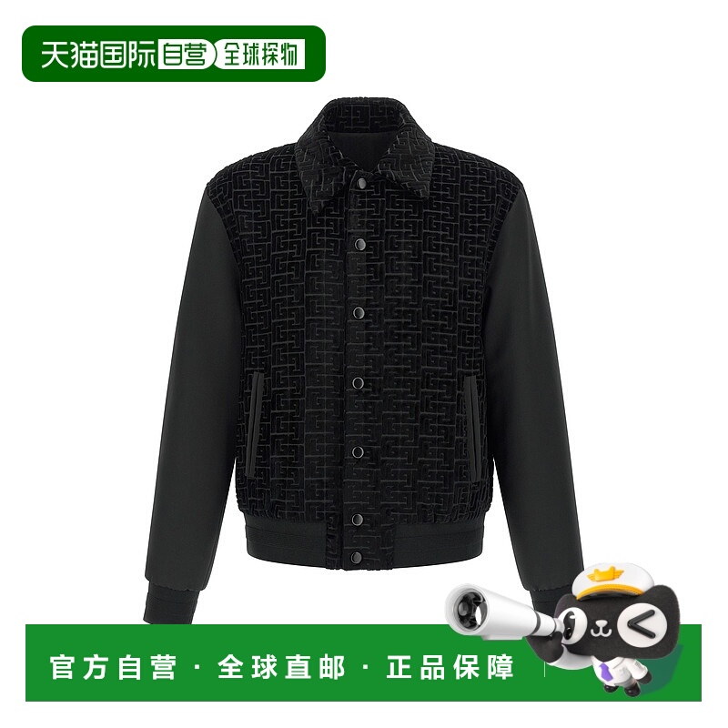 1h可退 香港直邮潮奢 Balmain 巴尔曼 男士 絲絨飛行員夾克 GH1TF