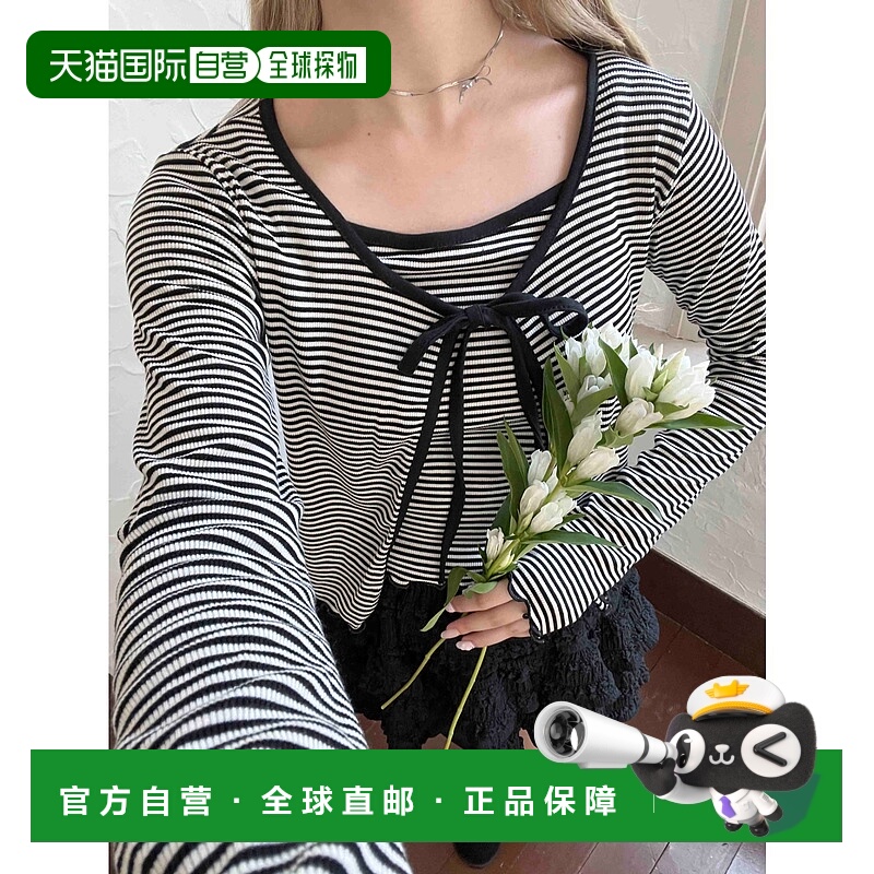 1h可退 日本直邮PHILLY 女装 2件套 法式甜心条纹宽松背心内搭T恤