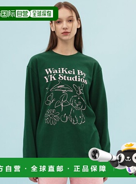 韩国直邮WAIKEI韩国小众设计师狗狗图案时尚日常T恤YK22SSTS01