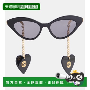 1h可退 香港直邮Gucci 古驰 女士 猫眼太阳眼镜 000919 black黑色