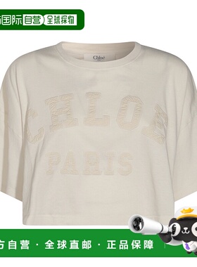 香港直邮CHLOÉ 女士T恤 CH25SJH14183103 SS2025 白色 OVERSIZE C