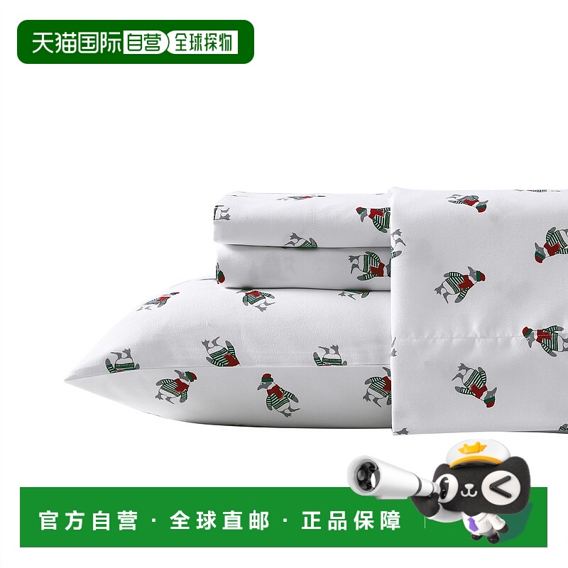 自营 Nautica Penguin Toss Print King 法兰绒床单套装 - 海藻石