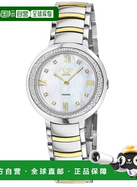 自营GV2 Amalfi女式316L不锈钢表壳，白色MOP表盘，双色SS/IPYG手