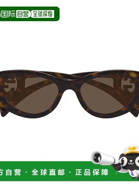 1h可退 香港直邮潮奢 Gucci 古驰 女士 棕色 Cat-Eye Frame 太阳