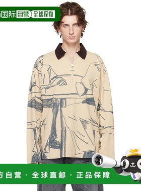 香港直邮J.W. Anderson 男士 驼色 Printed Rugby Polo 衫 JO0274