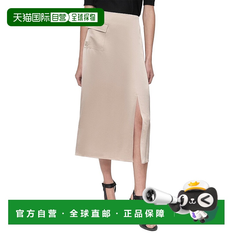 自营DKNY Midi Skirt - brown 美国奥莱直发半身裙长裙包臀裙