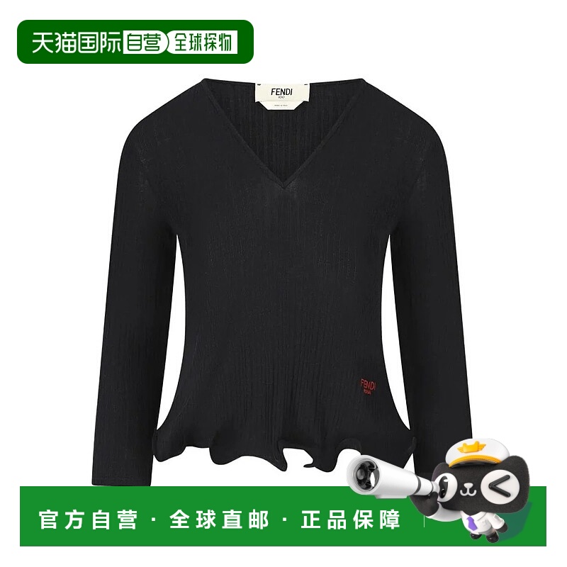 1h可退 香港直邮FENDI 女士T恤 FS9741AVFE0 AW2025 黑色 Fendi V