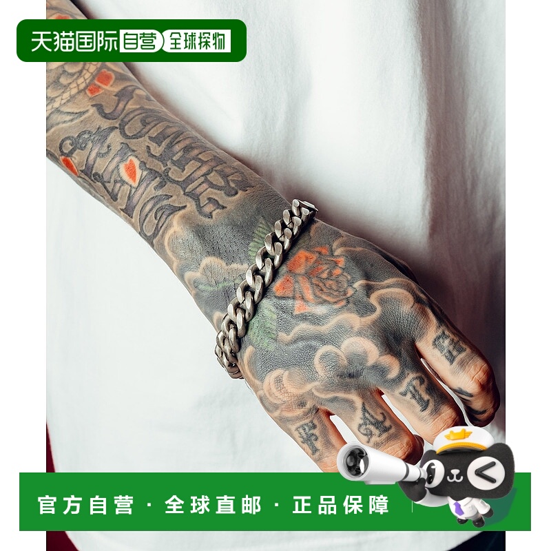 1h可退 日本直邮Subciety 男女同款真鍮粗喜平链手镯 激光品牌log