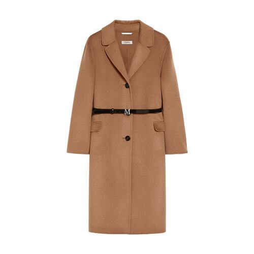 MAX MARA 女士外套 9016114306003 AW2024 棕色 羊毛羊绒中长大衣
