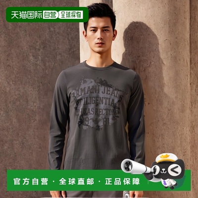 香港直邮Armani Jeans 圆领长袖T恤 Z6H55BE阿玛尼上衣男装