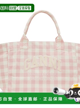 1h可退 香港直邮潮奢 GANNI 甘尼 女士 粉色 & 白色 Vichy Check