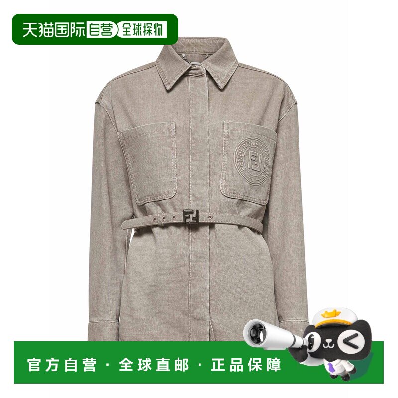 香港直邮FENDI 女士西服 CO外套  FLF677ASMBF1RX9灰色