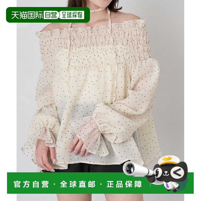 日本直邮mline 女士 波点露肩项链式衬衫 MLZ1061204A0003通勤